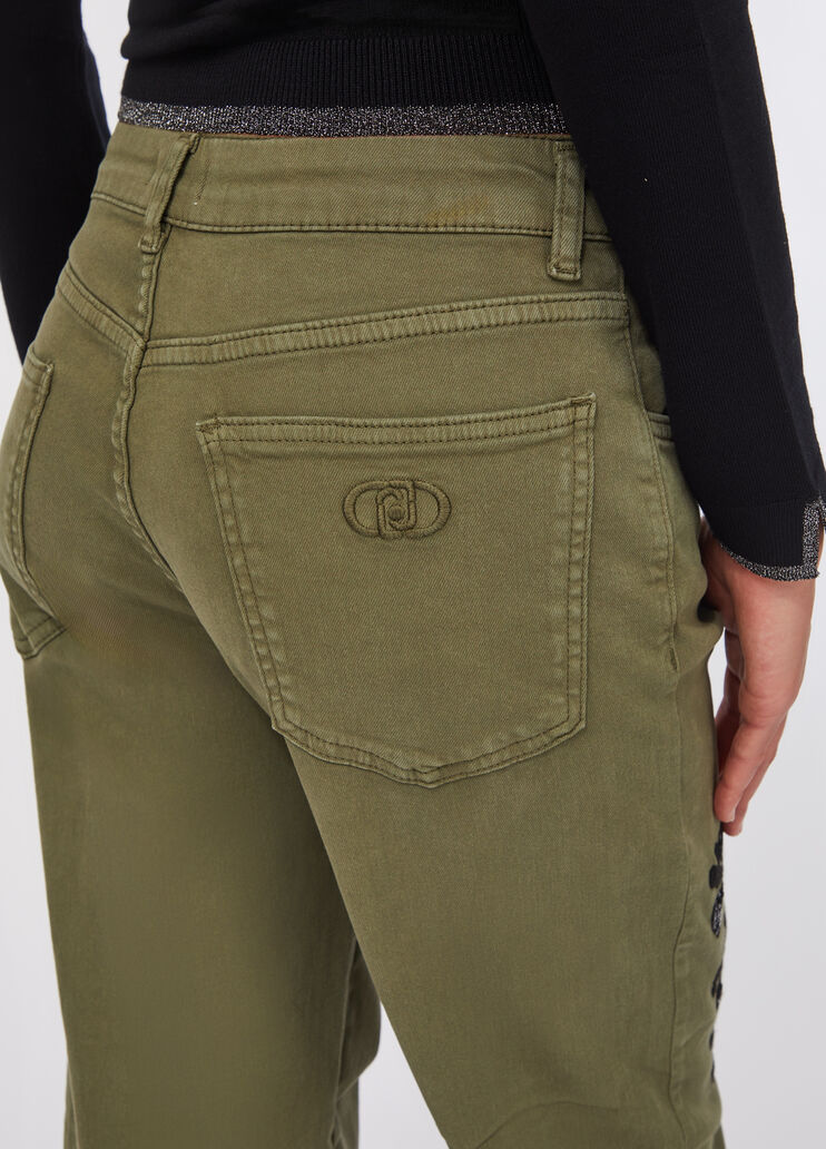 Trousers with embroidery green Liu Jo - large image number 4