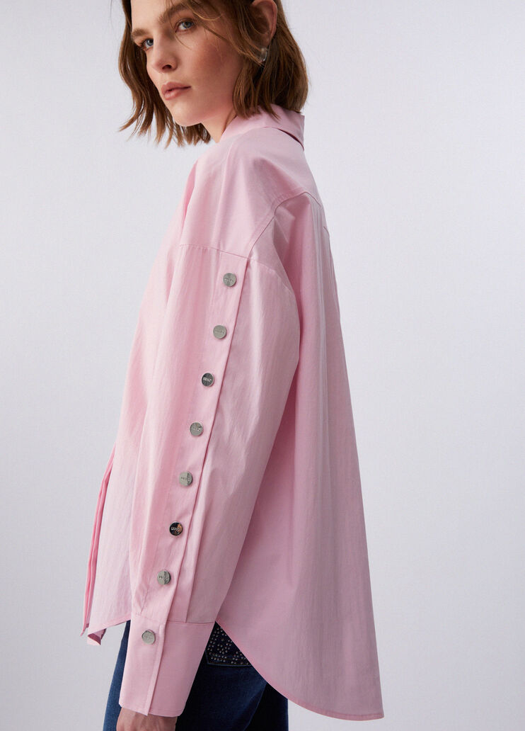 Poplin shirt with studs powder pink Liu Jo - medium