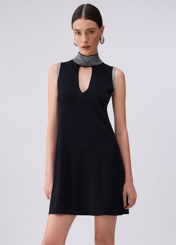 Strickkleid mit Strass schwarz Liu Jo - large image number 0