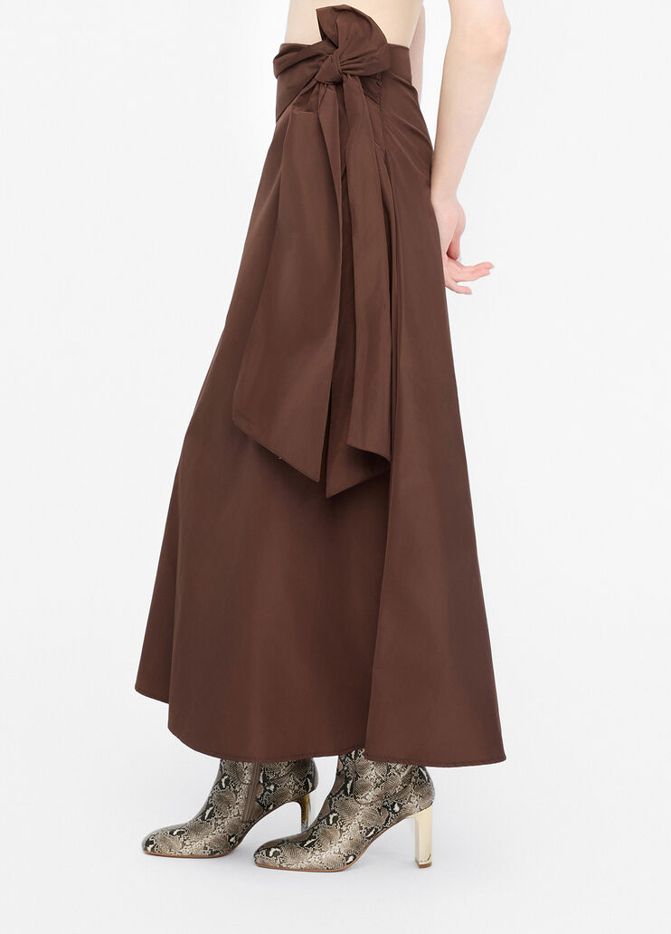 Long taffeta skirt dark brown Liu Jo - large image number 3