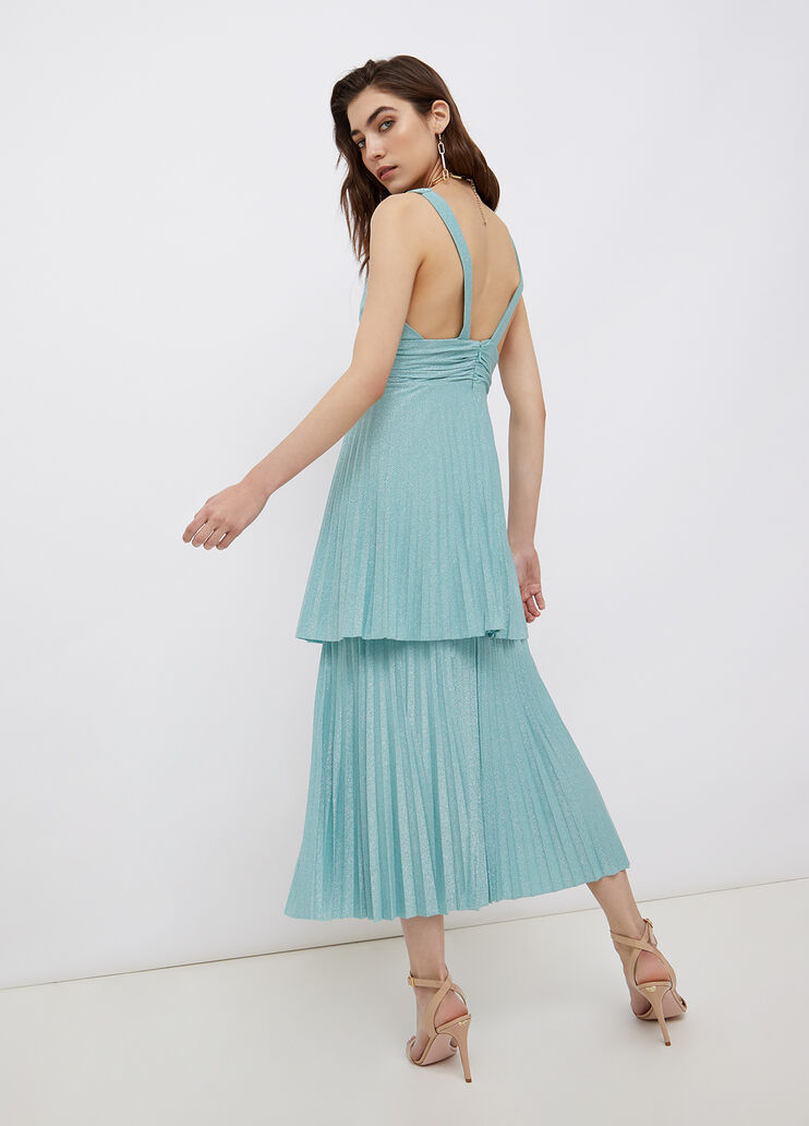 Vestito midi in lurex® azzurro brillante Liu Jo - large image number 1 Vestito midi in lurex® azzurro brillante Liu Jo - large image number 1