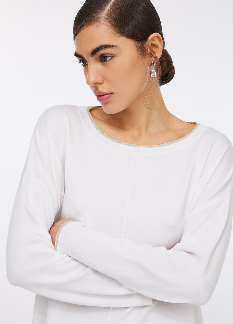 Lurex® jumper white wool Liu Jo - large image number 2