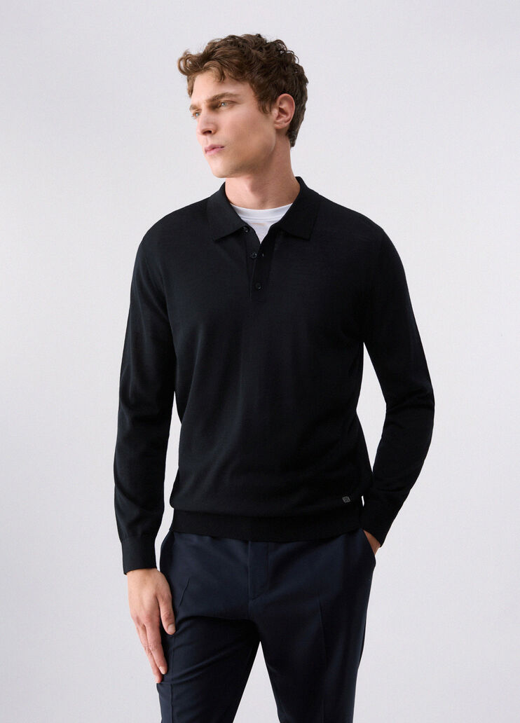 Polo en laine m&eacute;rinos noir Liu Jo - medium