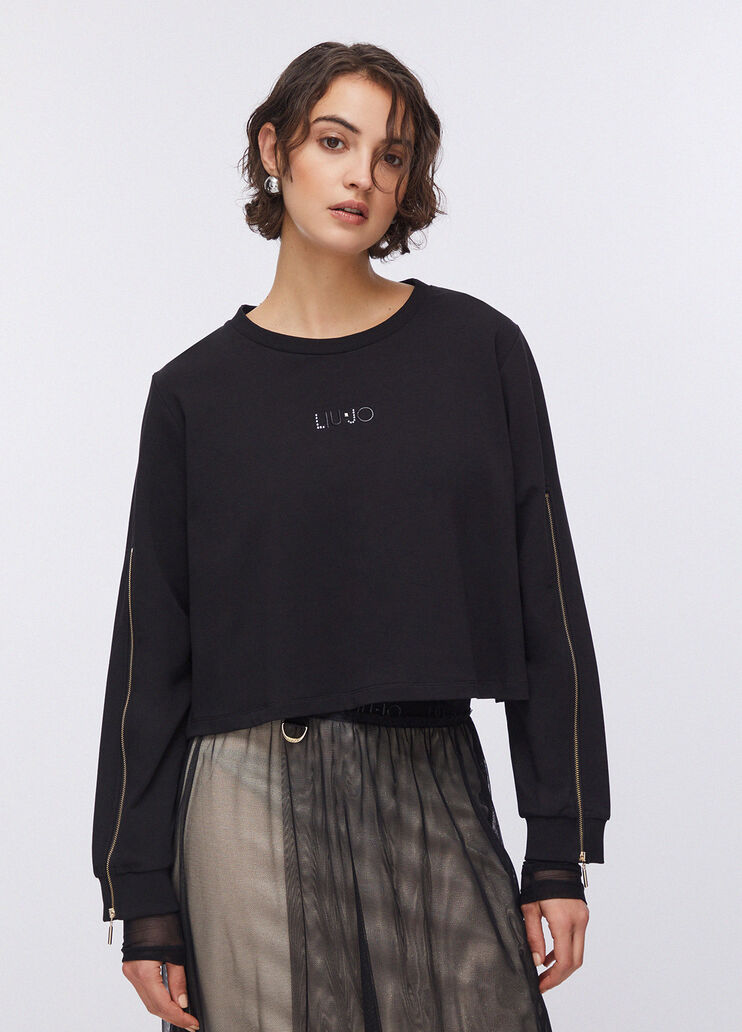 Sweatshirt with zip black Liu Jo - medium