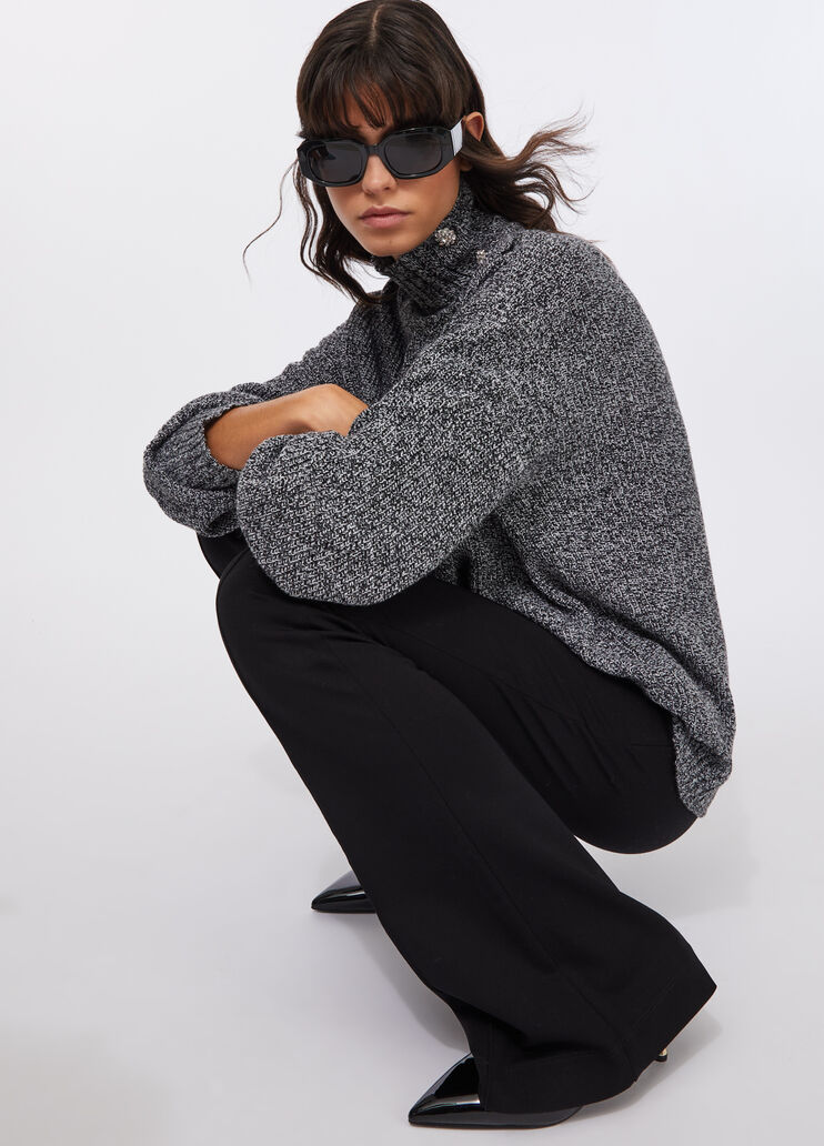 Брюки клеш с брендированным ремнем чёрный Liu Jo - medium