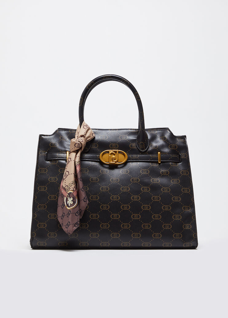Large satchel with scarf black Liu Jo - medium Large satchel with scarf black Liu Jo - medium