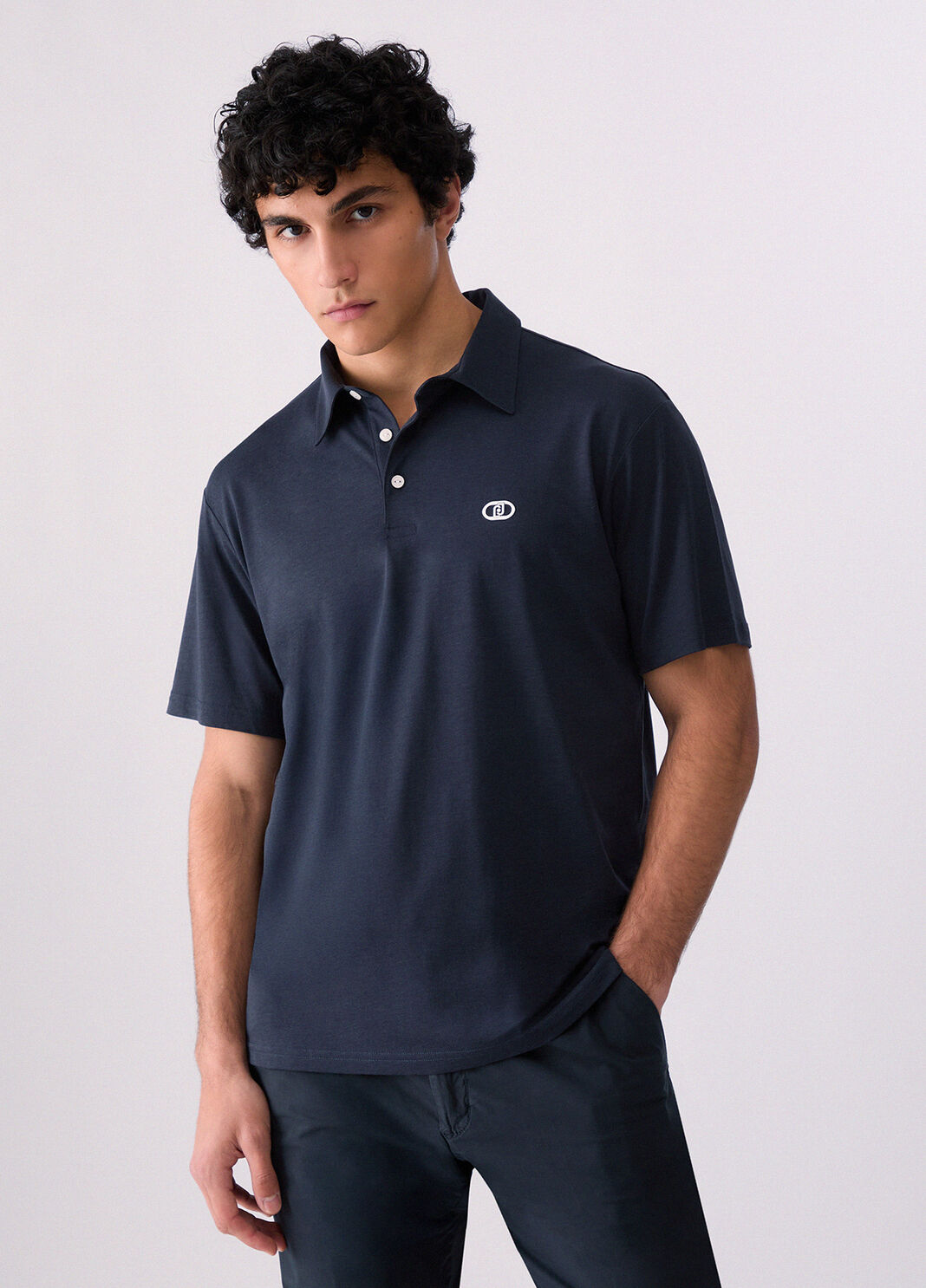 Polo-shirt with logo print dark blue Liu Jo - large image number 0