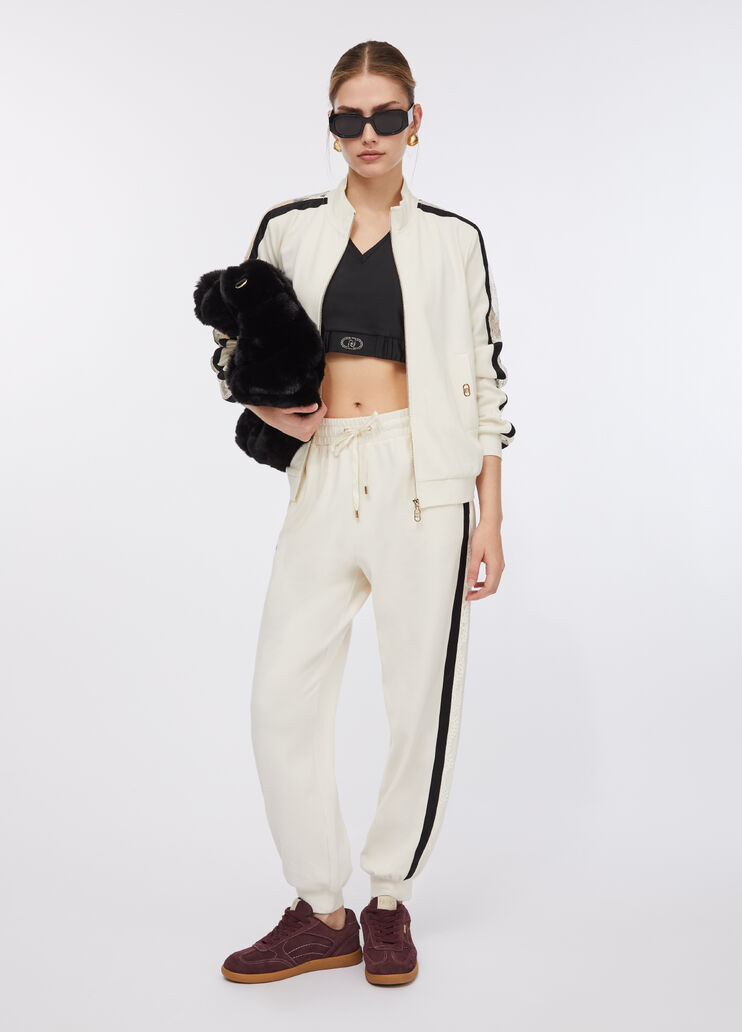 Jogginghose aus Sweatstoff mit Spitze Weiß Liu Jo - medium