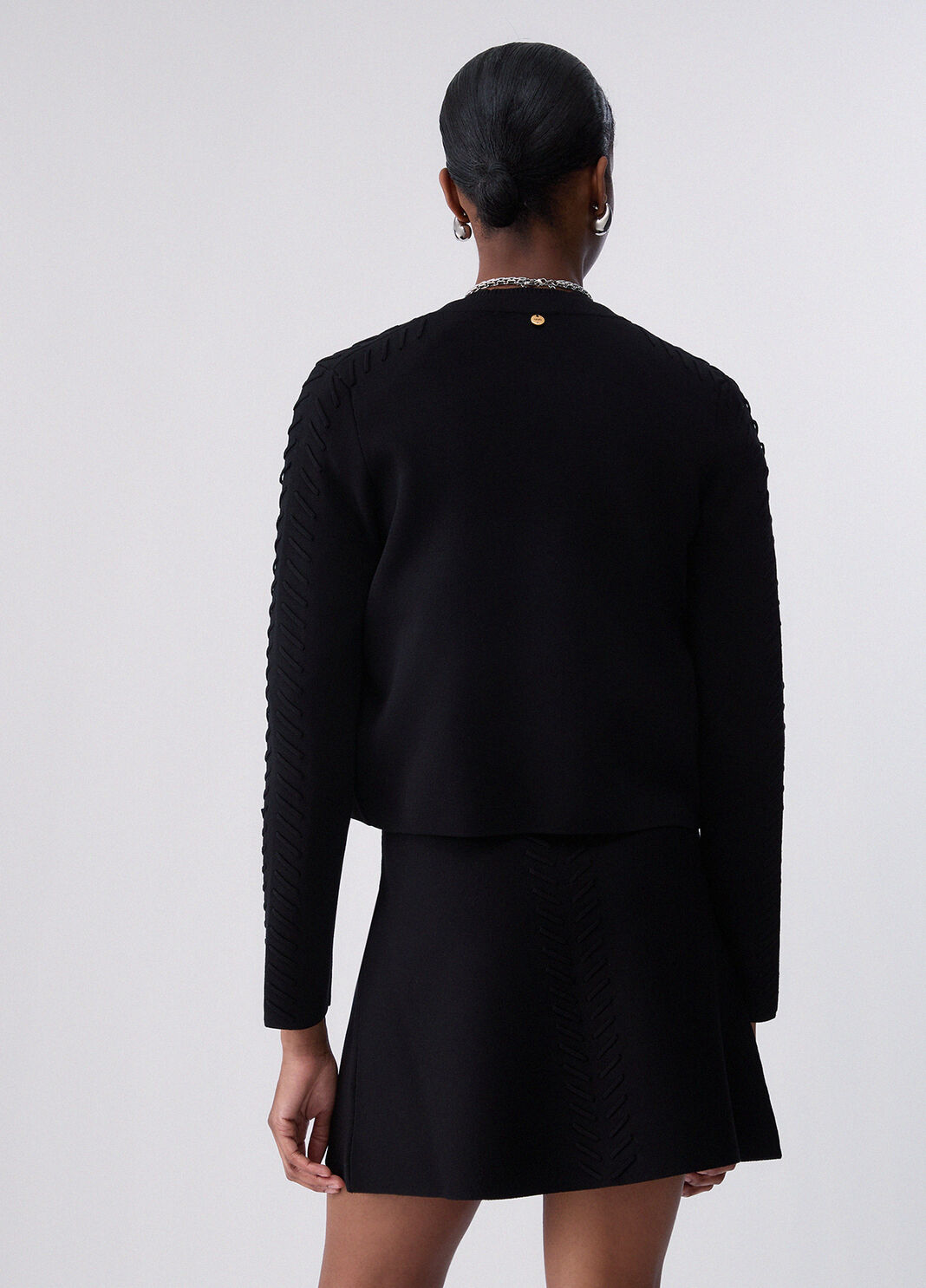 Cardigan with braided details black Liu Jo - large image number 1