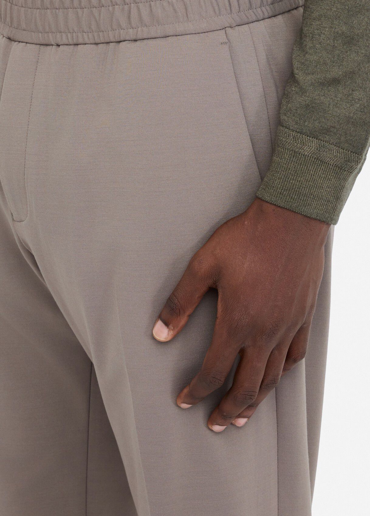 Jogging pants in jersey colour khaki | Liu Jo