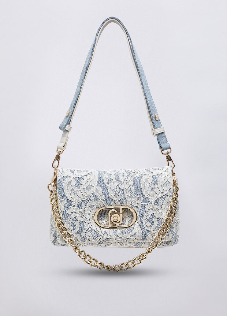 Sac format moyen LaPuffy en dentelle denim clair Liu Jo - medium