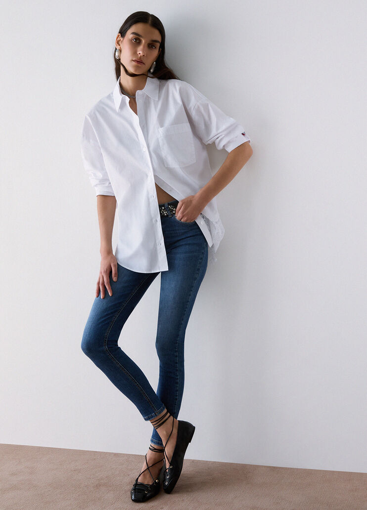 Jean skinny taille haute denim bleu fonc&eacute; Liu Jo - medium
