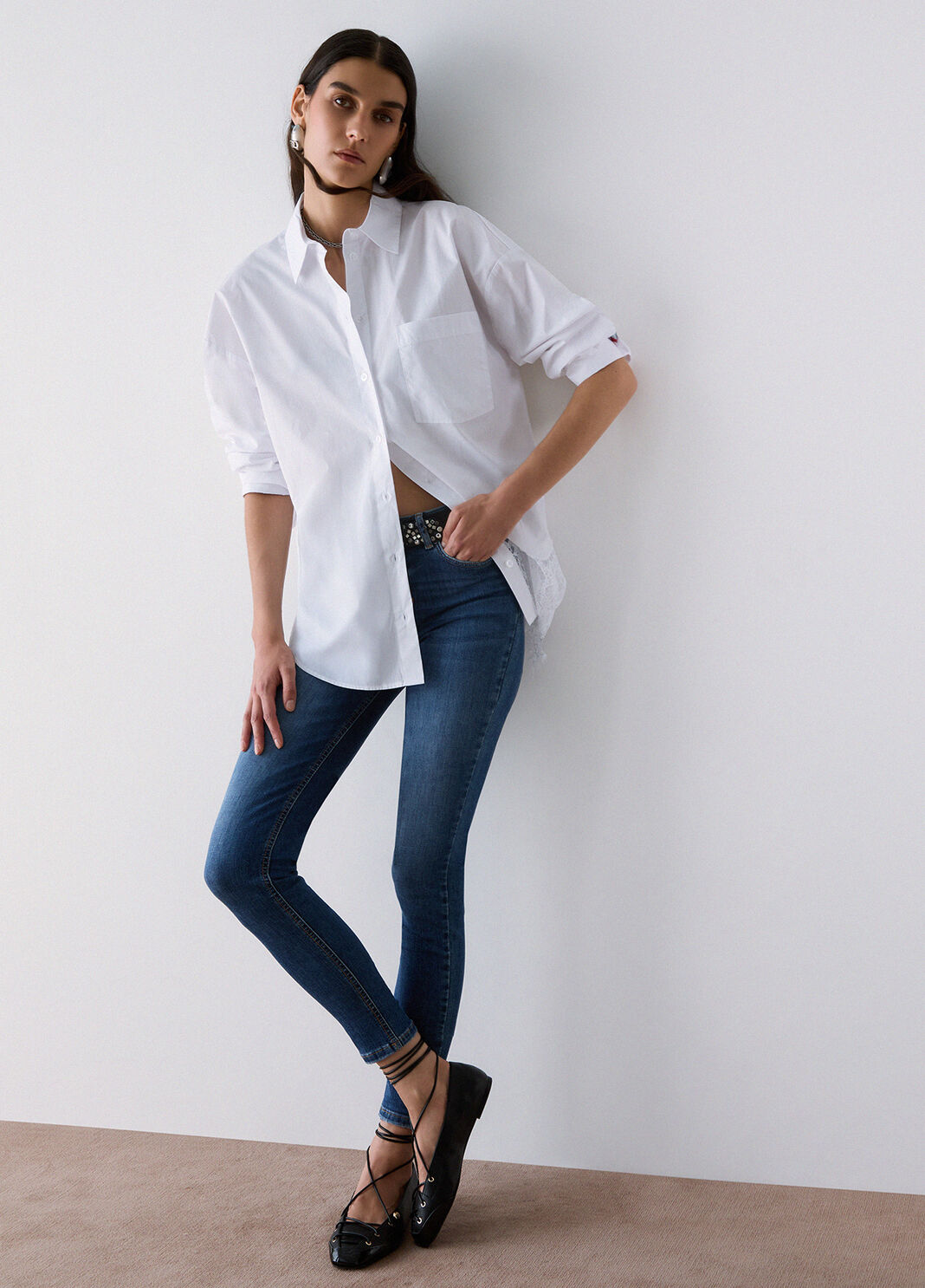 Jean skinny taille haute denim bleu fonc&eacute; Liu Jo - large image number 2