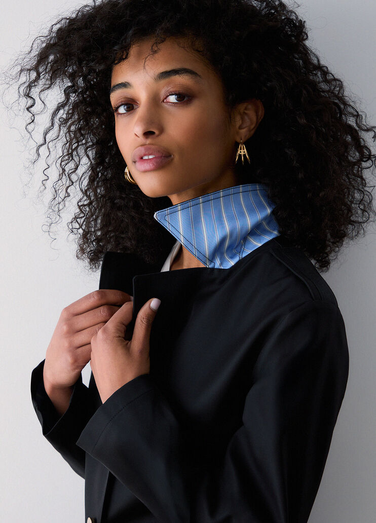 Длинный тренч с поясом черный Liu Jo - medium