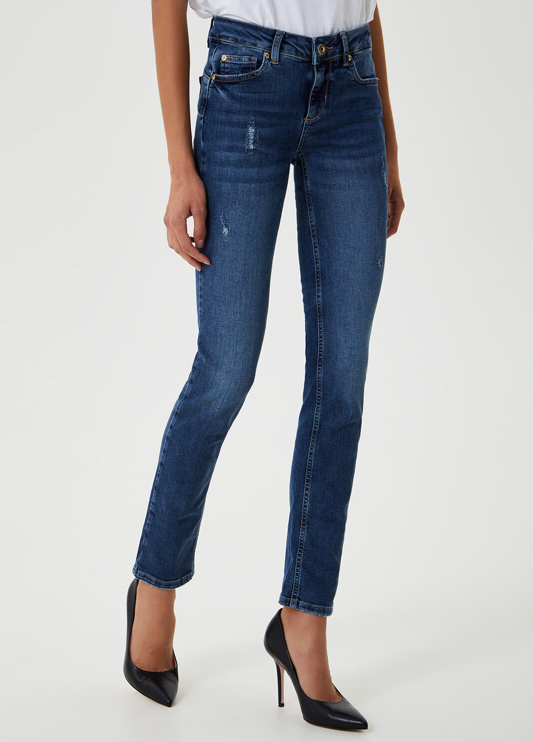 Slim fit jeans with scratches Blue Liu Jo - large image number 0