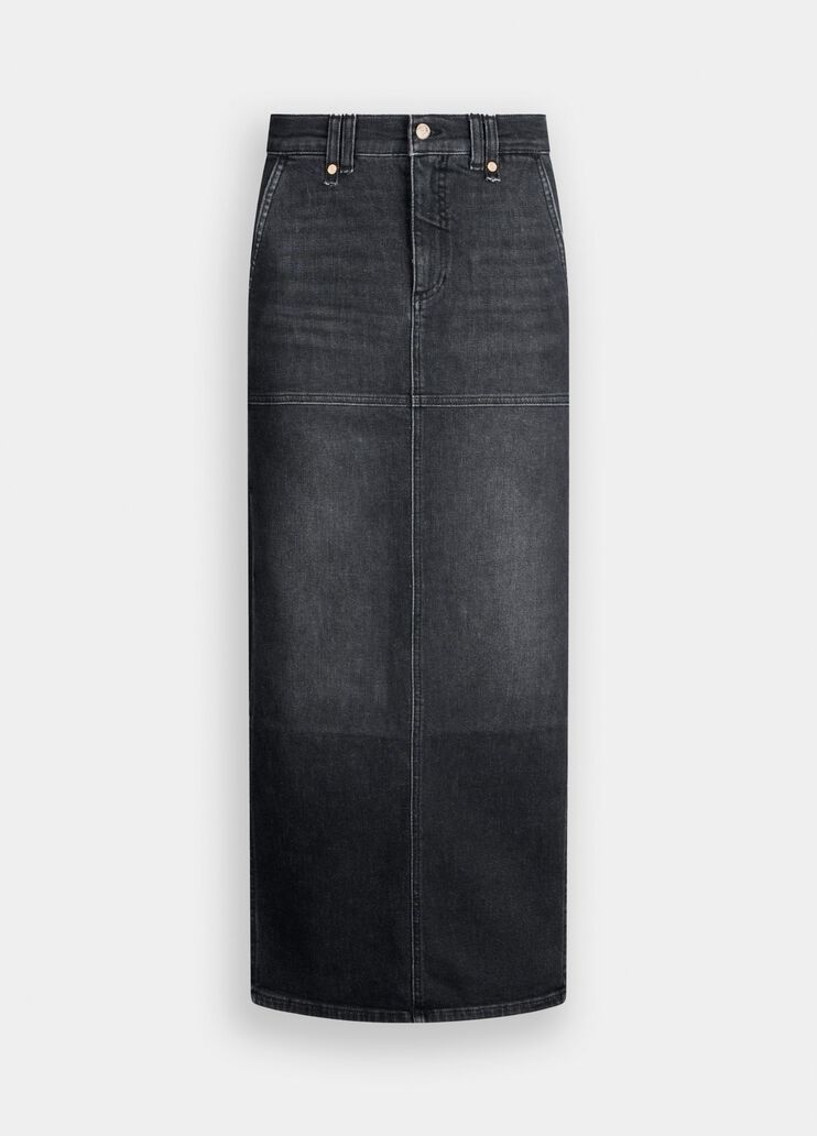 Denim skirt with slits black denim Liu Jo - large image number 6