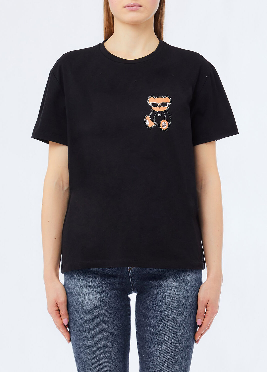 T-Shirt mit Stickerei und Strass Schwarz Liu Jo - large image number 0