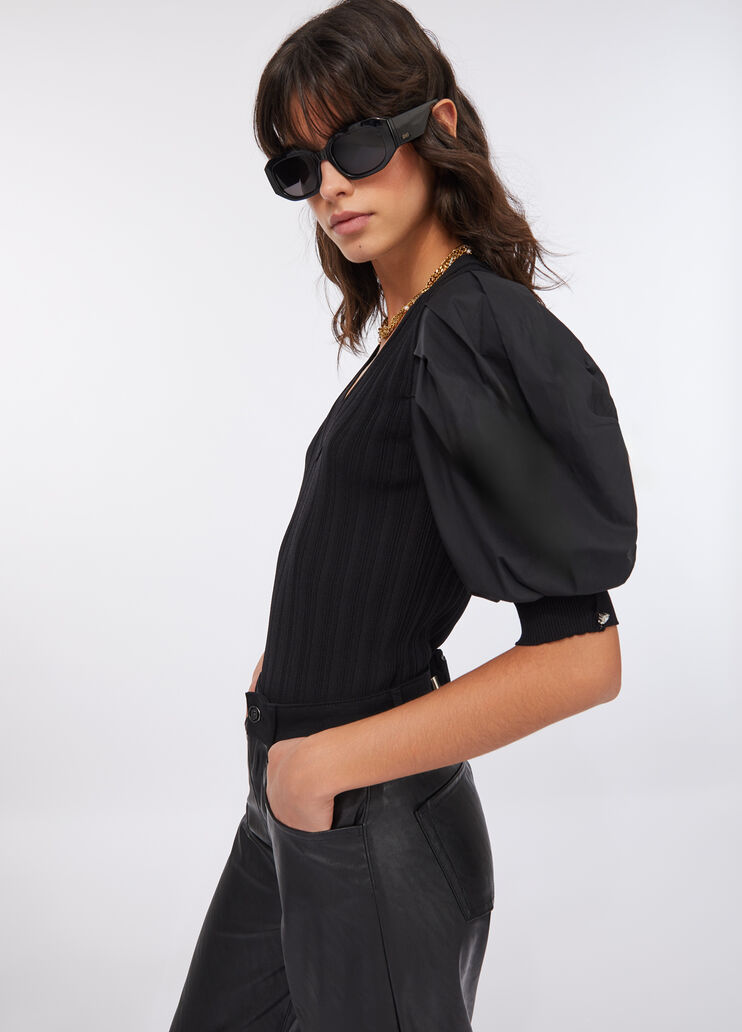 Top à manches ballon noir Liu Jo - medium