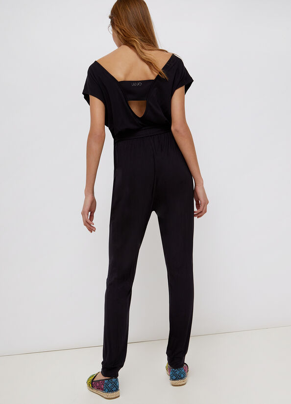 Langer Jumpsuit mit Cut-out  Schwarz Liu Jo - large image number 1