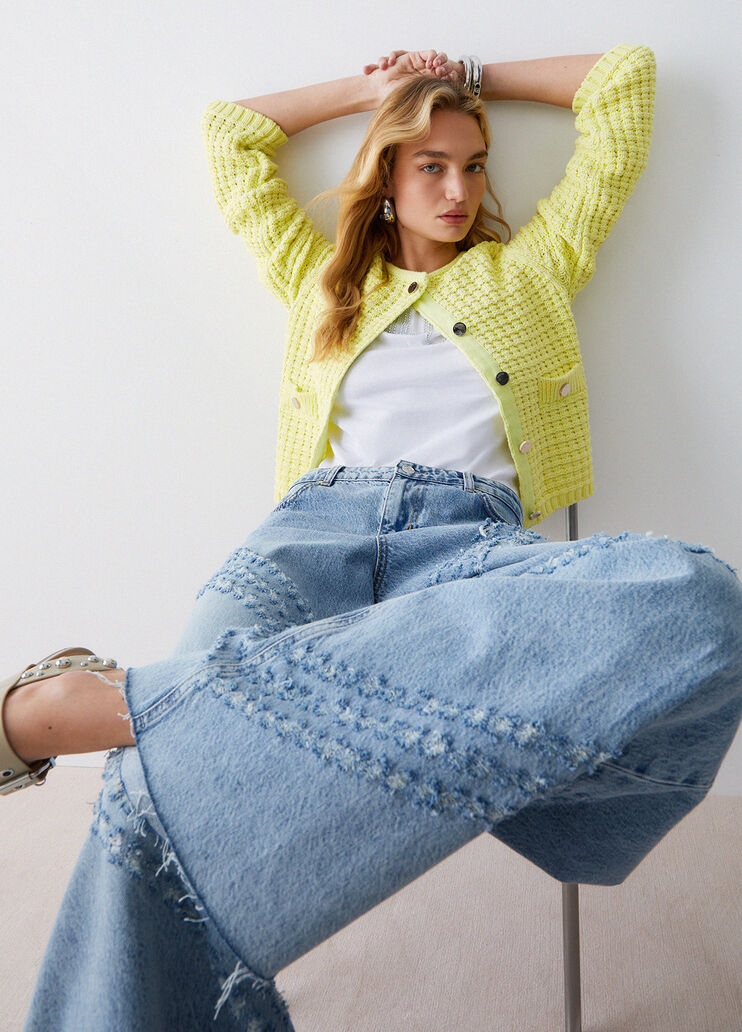 C&aacute;rdigan de punto bark amarillo Liu Jo - medium