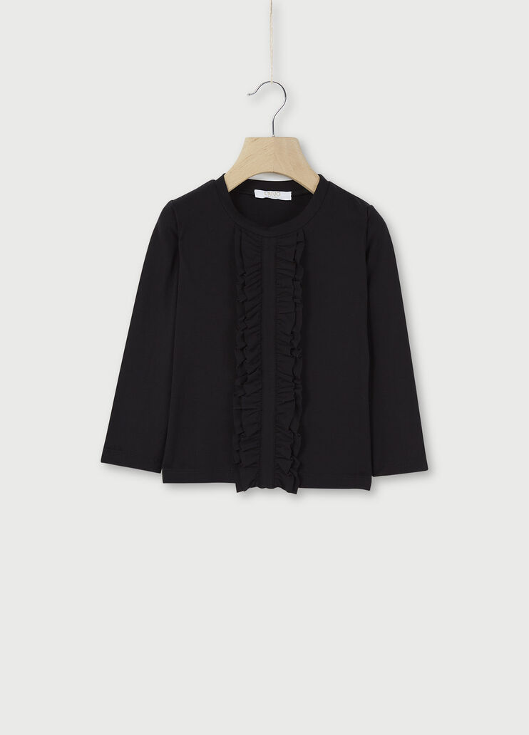 T-shirt with flounces Black Liu Jo - large image number 0