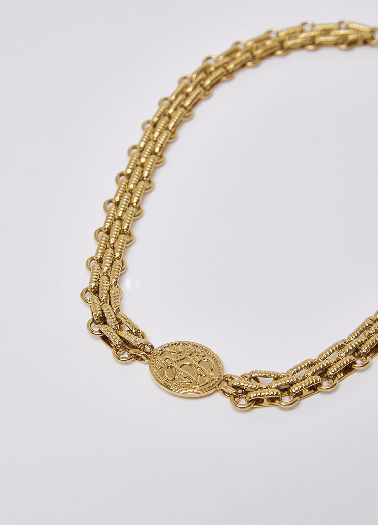 Necklace with Engraved Medal gold Liu Jo - medium