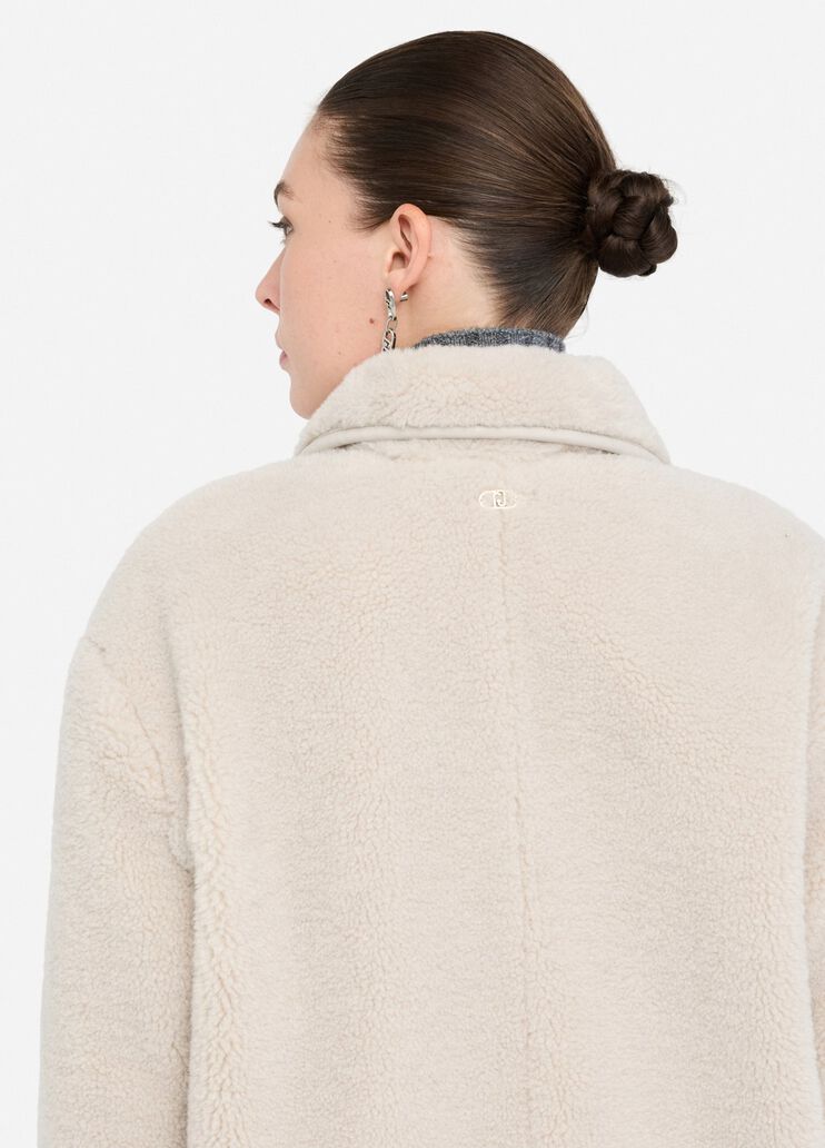Teddy fabric coat dark beige Liu Jo - large image number 4 Teddy fabric coat dark beige Liu Jo - large image number 4
