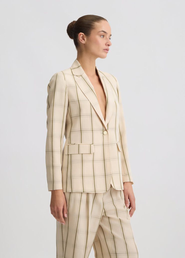 Linen check blazer beige Liu Jo - large image number 3 Linen check blazer beige Liu Jo - large image number 3