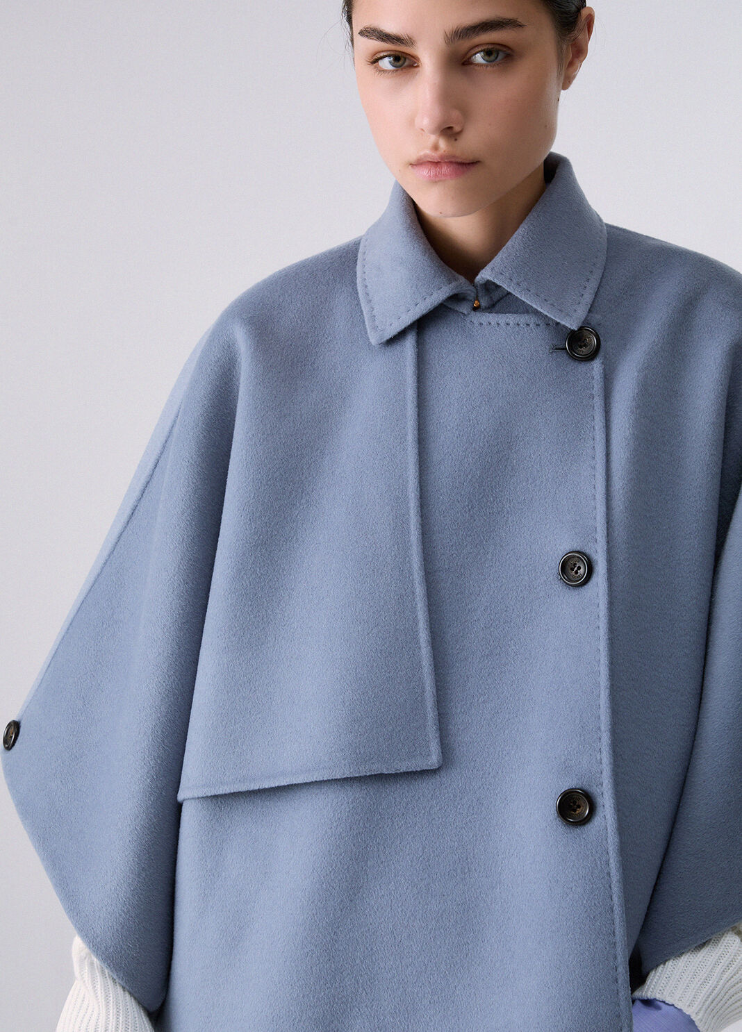 Wool Cape light blue Liu Jo - large image number 4