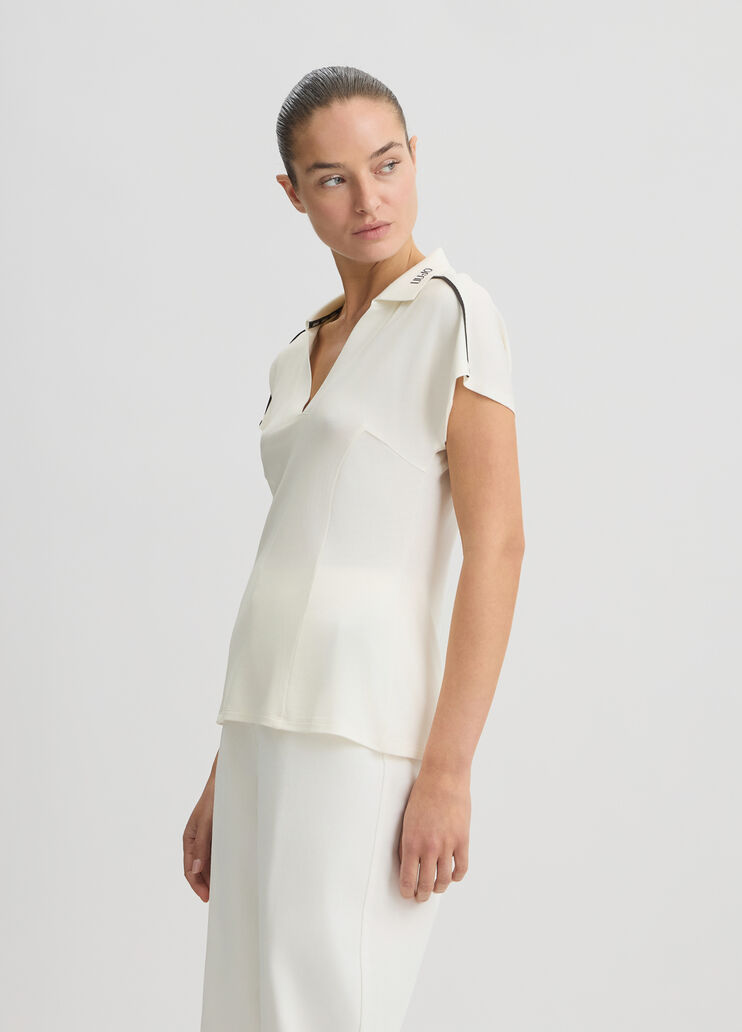 Piquet t-shirt white Liu Jo - large image number 3 Piquet t-shirt white Liu Jo - large image number 3