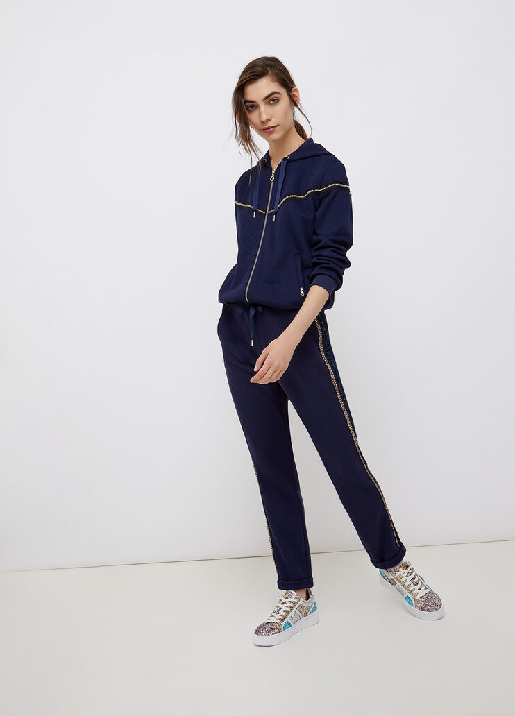 Sweatshirt with zip and hood blue Liu Jo - large image number 3