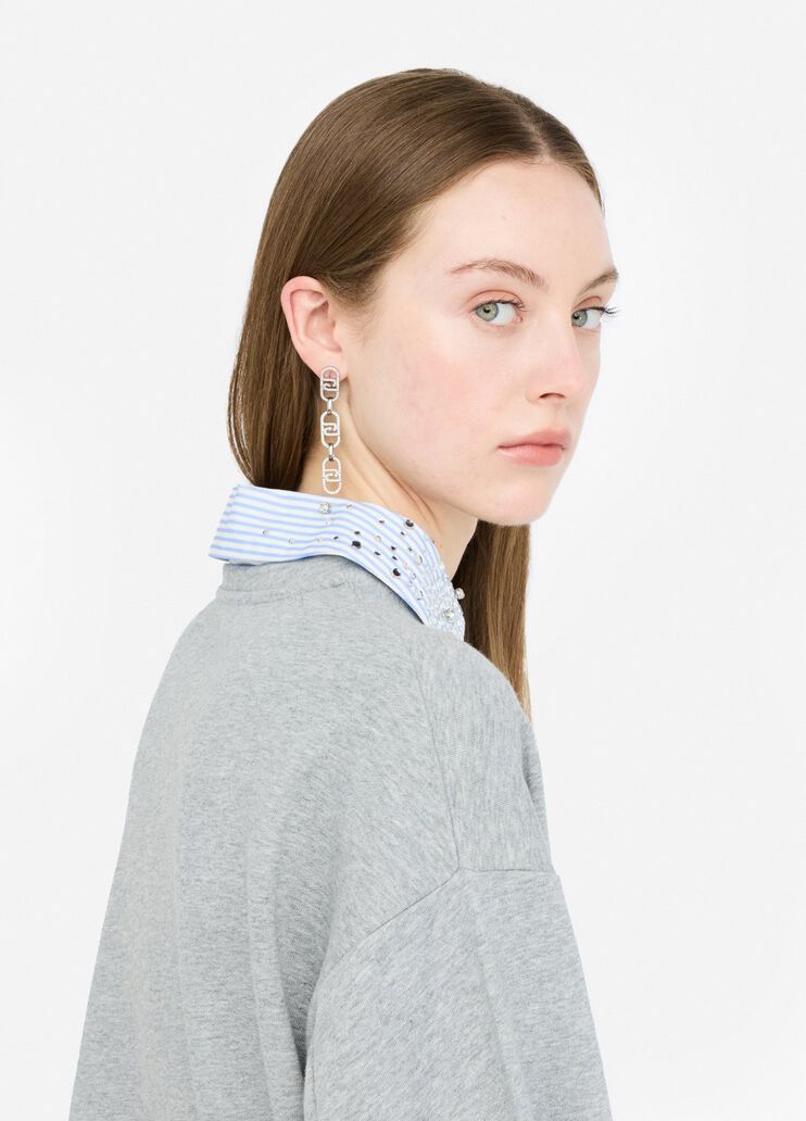 Sweatshirt with rhinestones grey Liu Jo - large image number 4 Sweatshirt with rhinestones grey Liu Jo - large image number 4