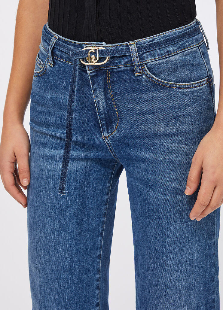 Cropped jeans with turn-ups blue denim Liu Jo - large image number 2