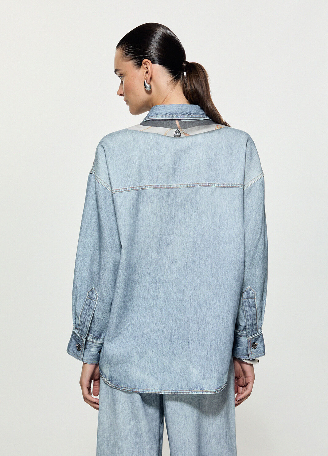 Hemd aus Denim mit Print digital heller Denim Liu Jo - large image number 1