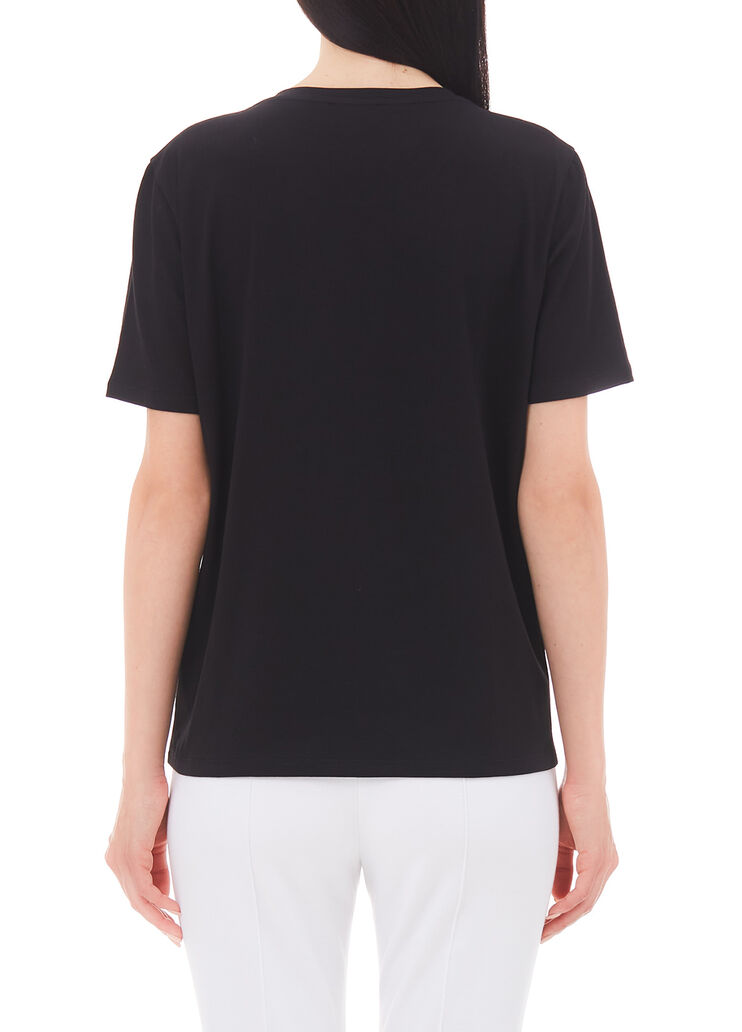 T-shirt with print and appliqués black/heart Liu Jo - large image number 1 T-shirt with print and appliqués black/heart Liu Jo - large image number 1