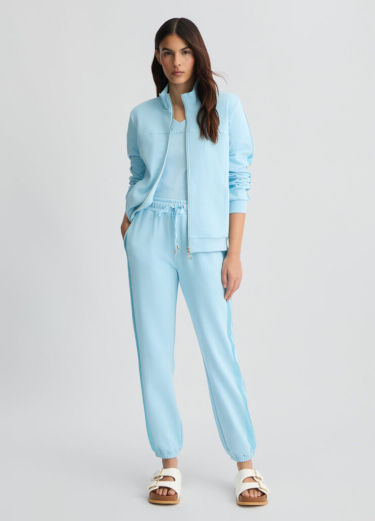 Light blue sweatshirt with rhinestones blue Liu Jo - medium Light blue sweatshirt with rhinestones blue Liu Jo - medium