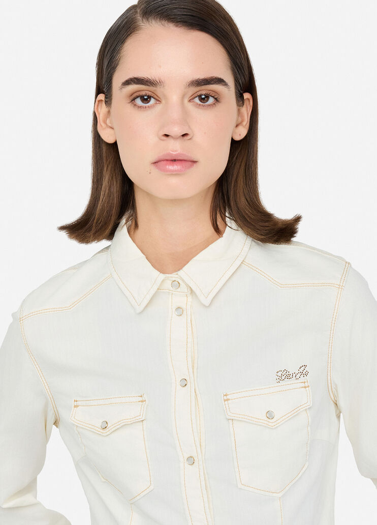 Camicia in denim bianco lana Liu Jo - medium