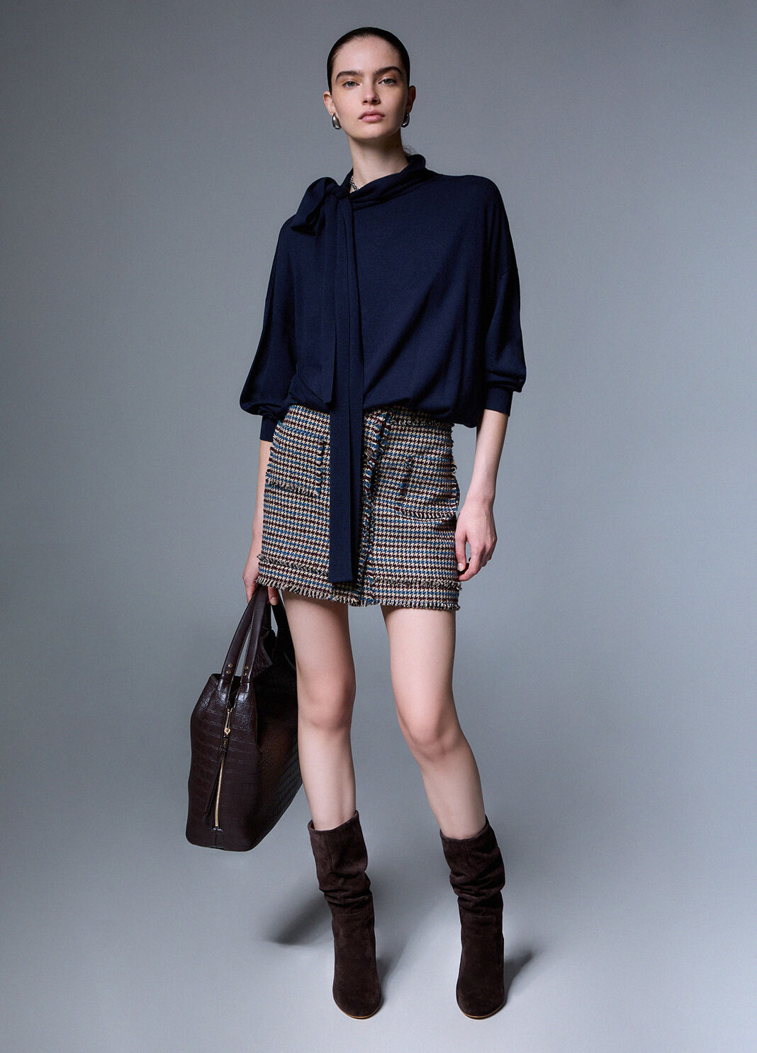 Knit in wool with bow dark blue Liu Jo - large image number 3