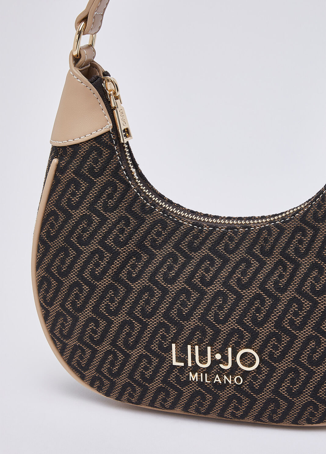 Small jacquard hobo bag dark brown Liu Jo - large image number 2