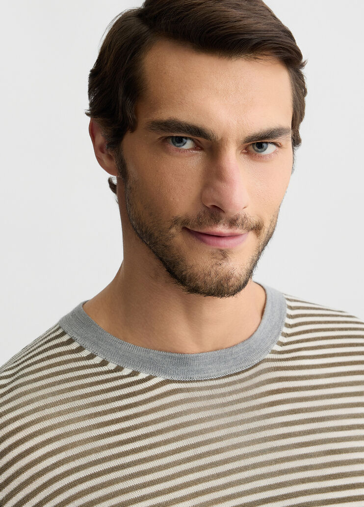 Striped wool sweater green Liu Jo - large image number 2 Striped wool sweater green Liu Jo - large image number 2