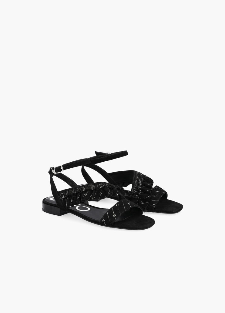 Flat sandals with ruffles black Liu Jo - large image number 2 Flat sandals with ruffles black Liu Jo - large image number 2