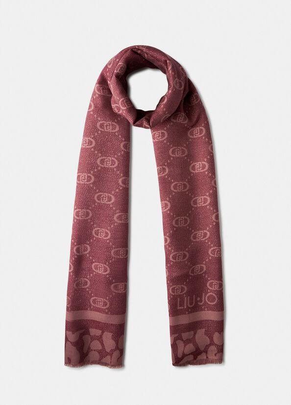 Shawl with logo red Liu Jo - medium