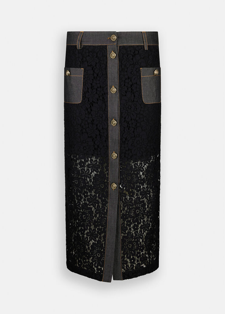 Lace skirt black denim Liu Jo - large image number 6