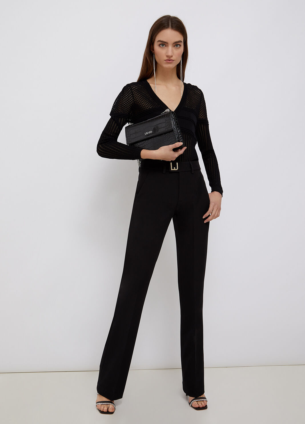 High-waisted smart trousers black Liu Jo - large image number 3