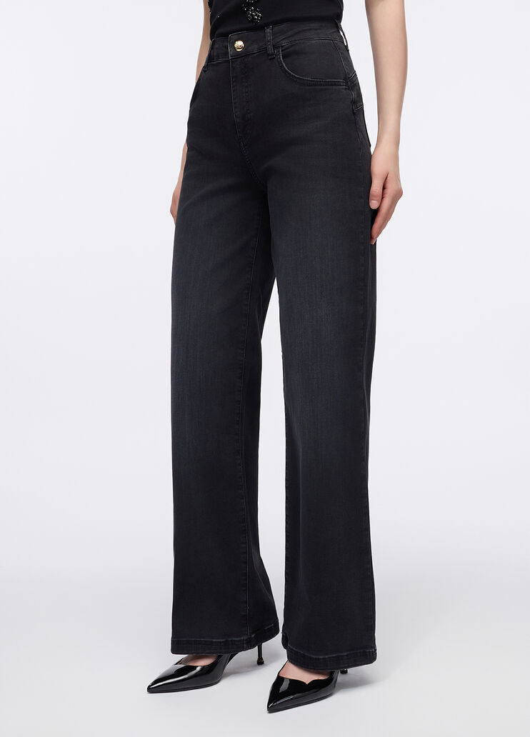 Straight-Jeans mit hohem Bund Schwarz Liu Jo - large image number 0