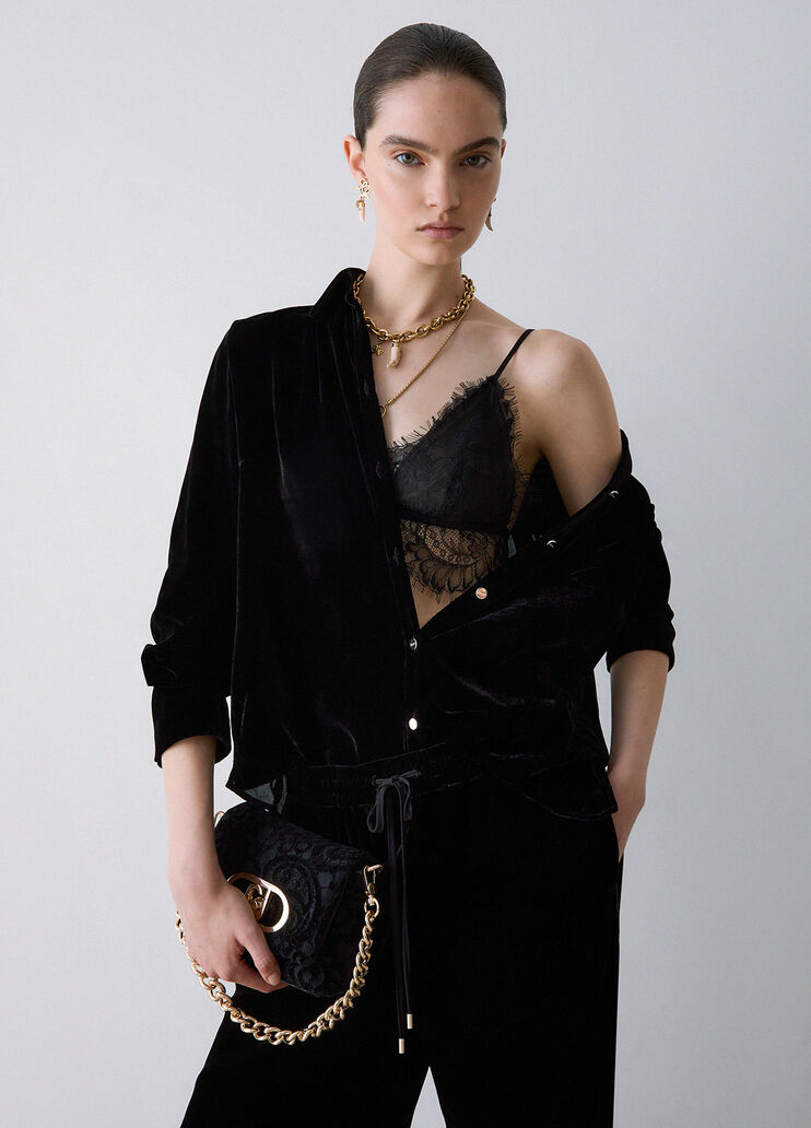 Chemise en velours noir Liu Jo - medium