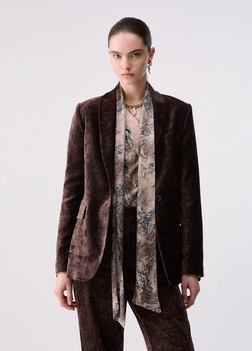 Velvet blazer dark brown Liu Jo - large image number 0