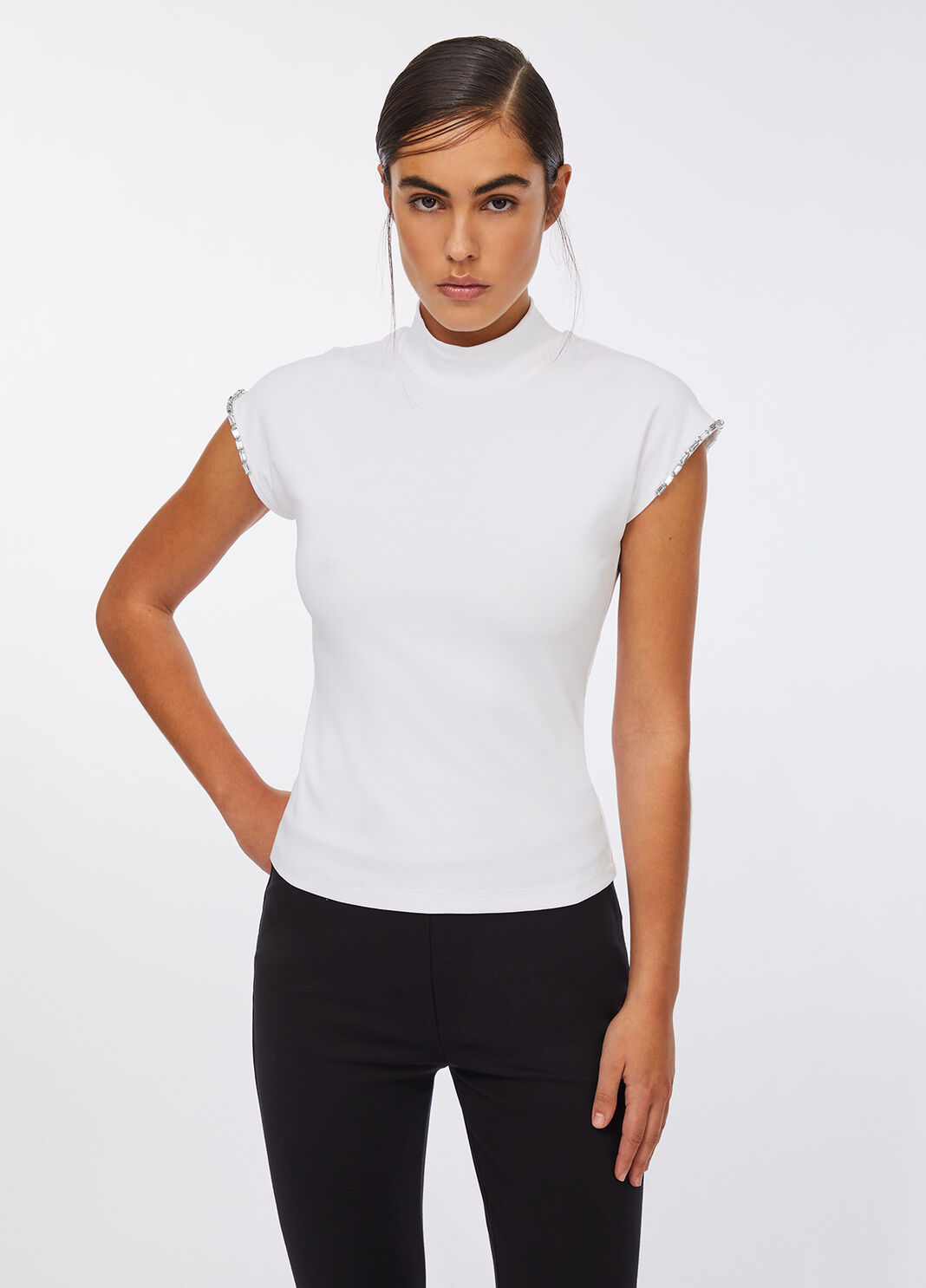 Хлопковая футболка со стразами белый Liu Jo - large image number 0