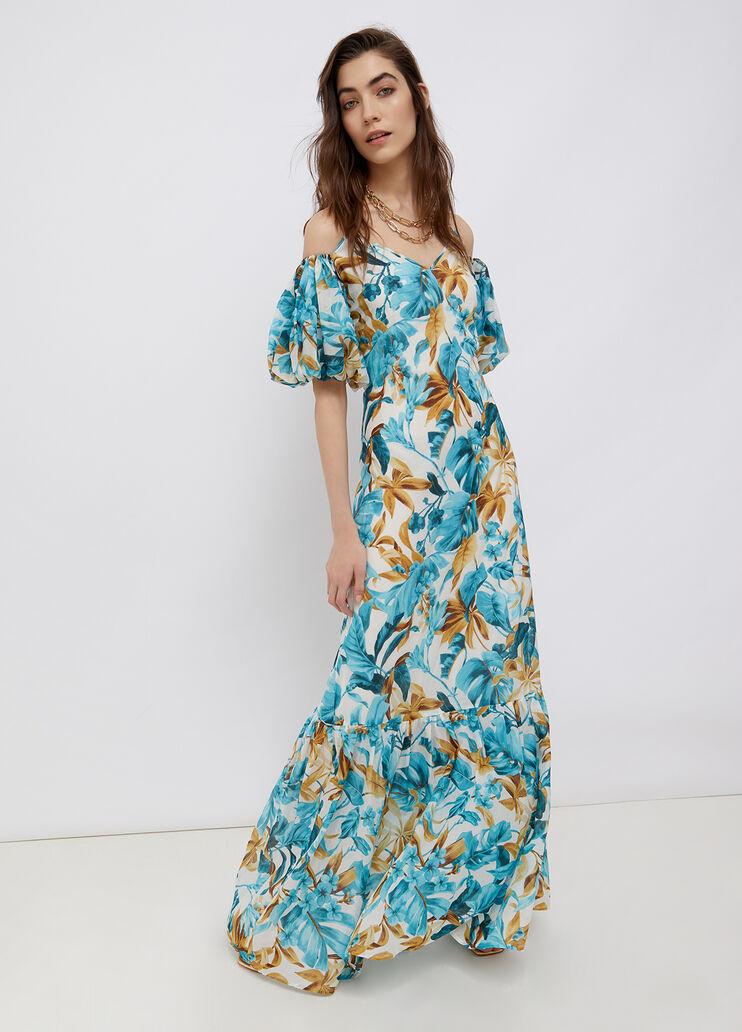 Длинное платье с ремнём тропический принт Liu Jo - large image number 0