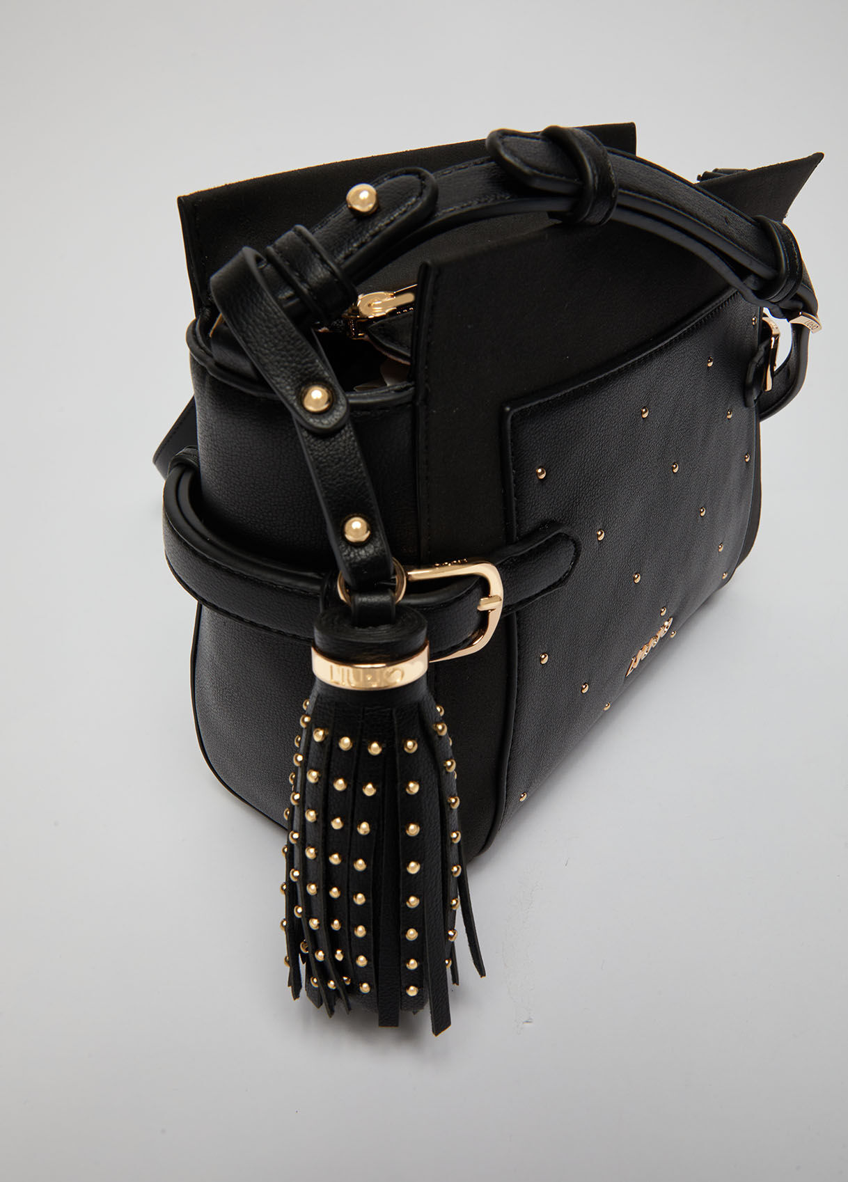 black studded side bag